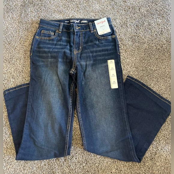Cat & Jack Women's Indigo Wide Leg Jeans - Picture 1 of 4